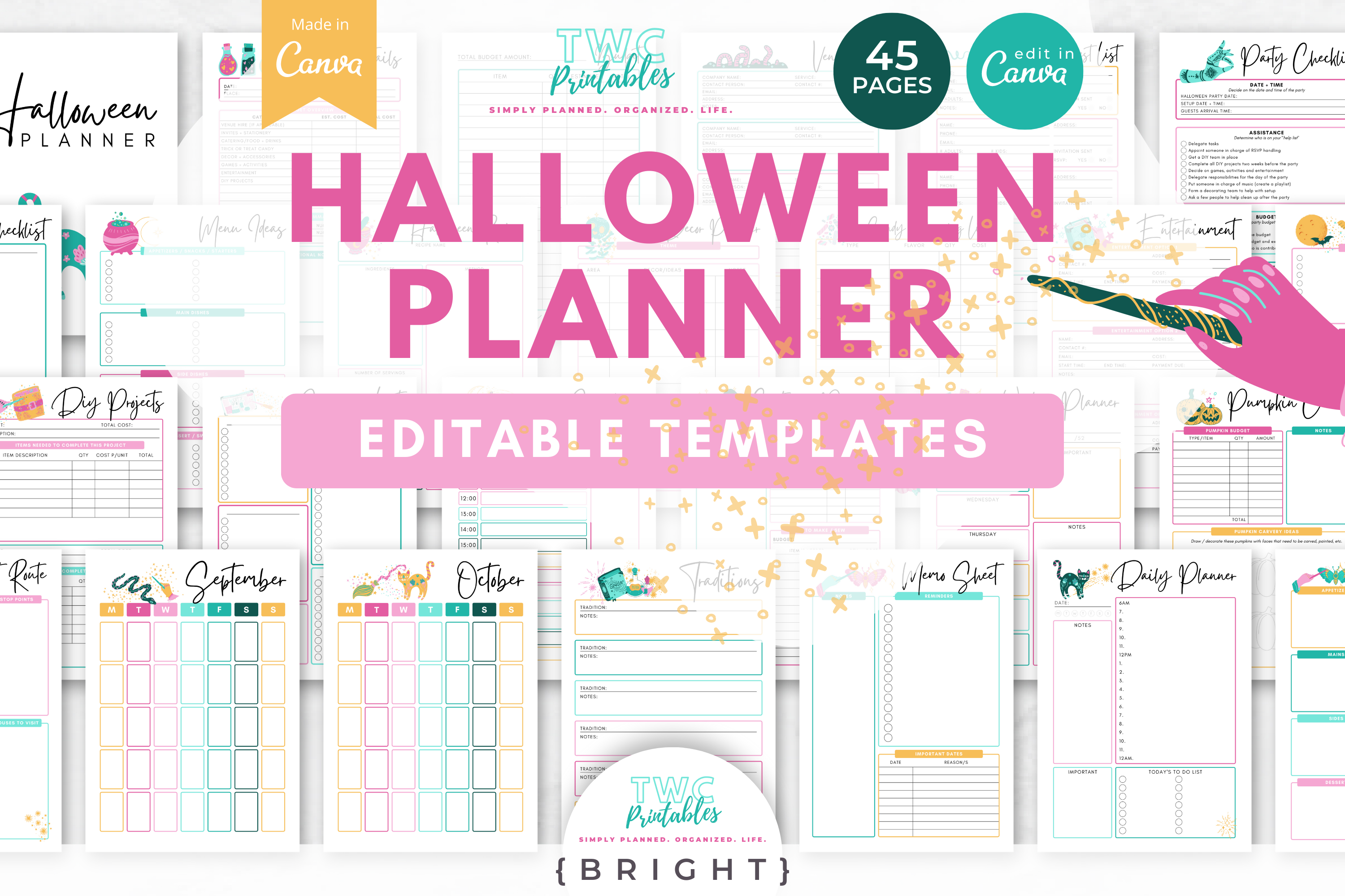 Halloween Planner | Canva Templates | BRIGHT