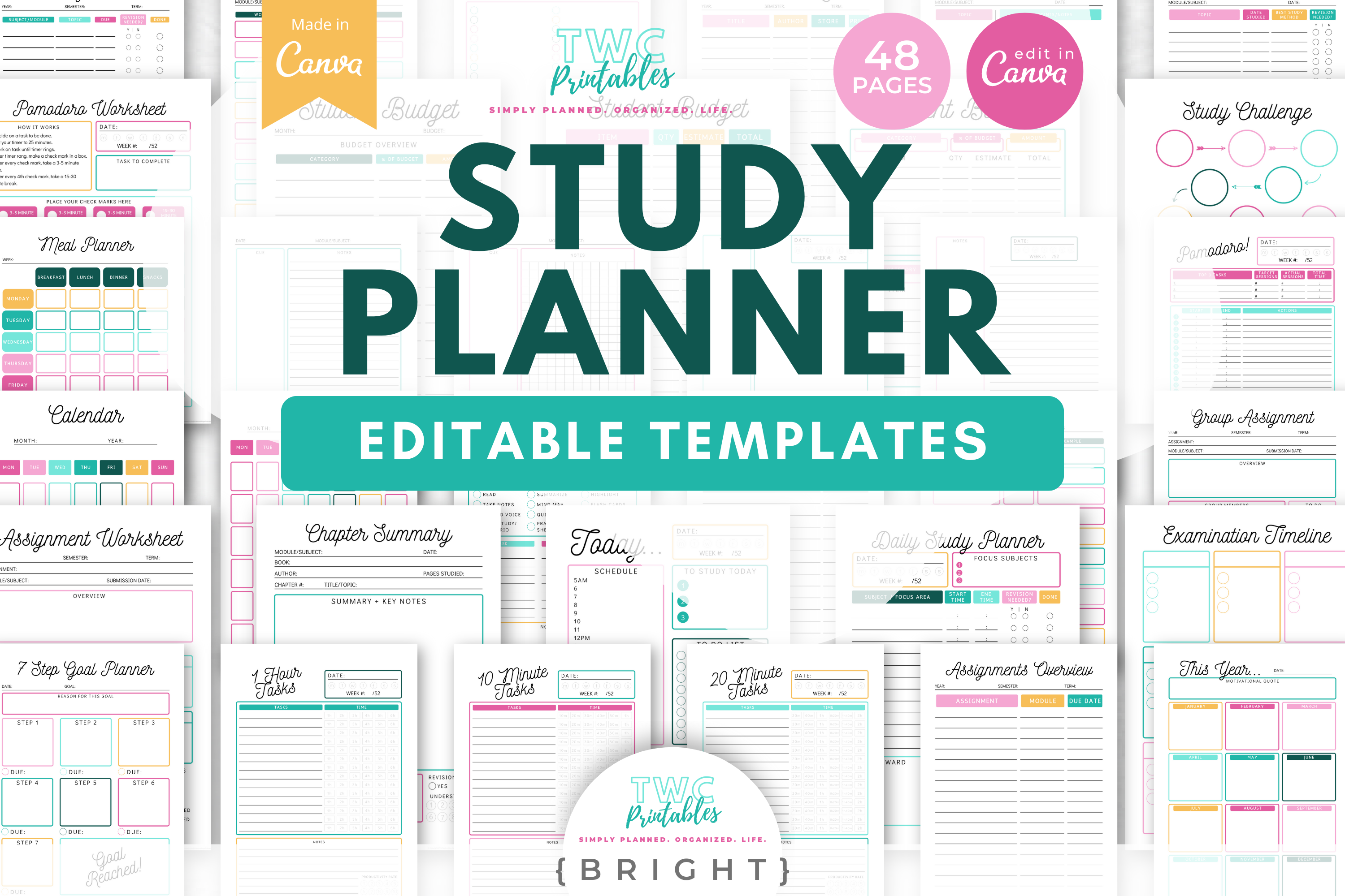 Study Planner | Canva Templates | BRIGHT