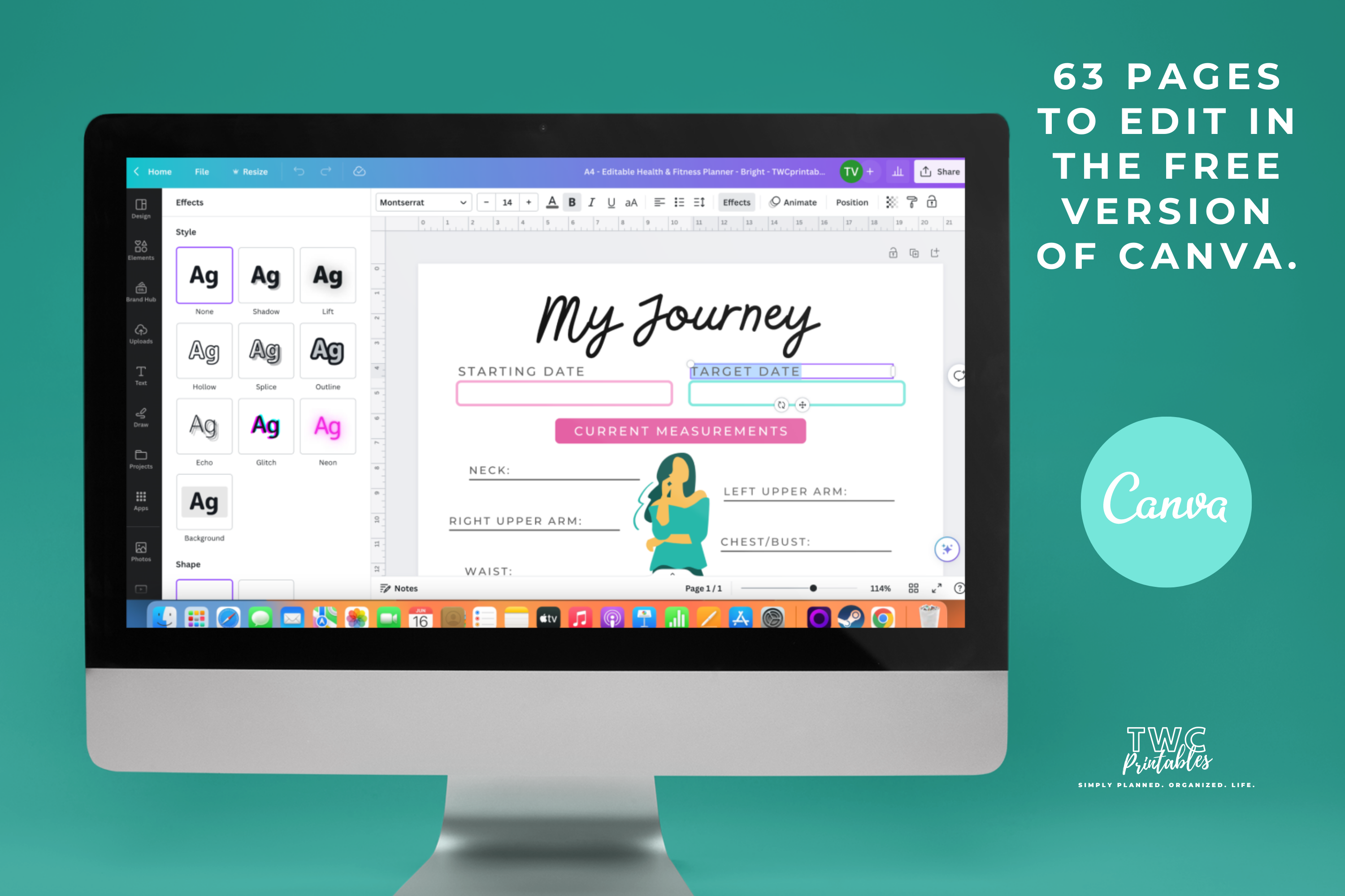 Health & Fitness Planner | Canva Templates | BRIGHT