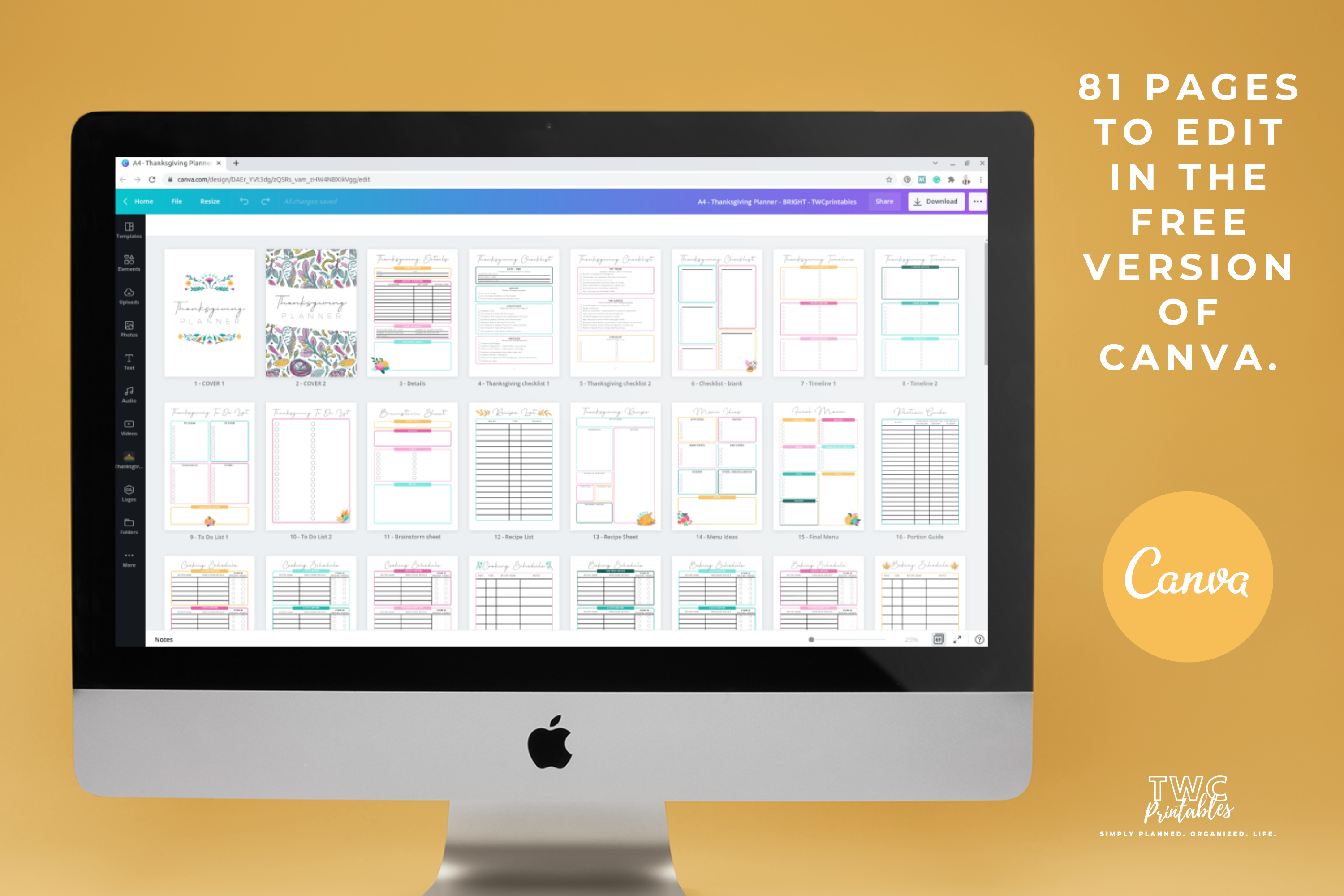 Thanksgiving Planner | Canva Templates | BRIGHT