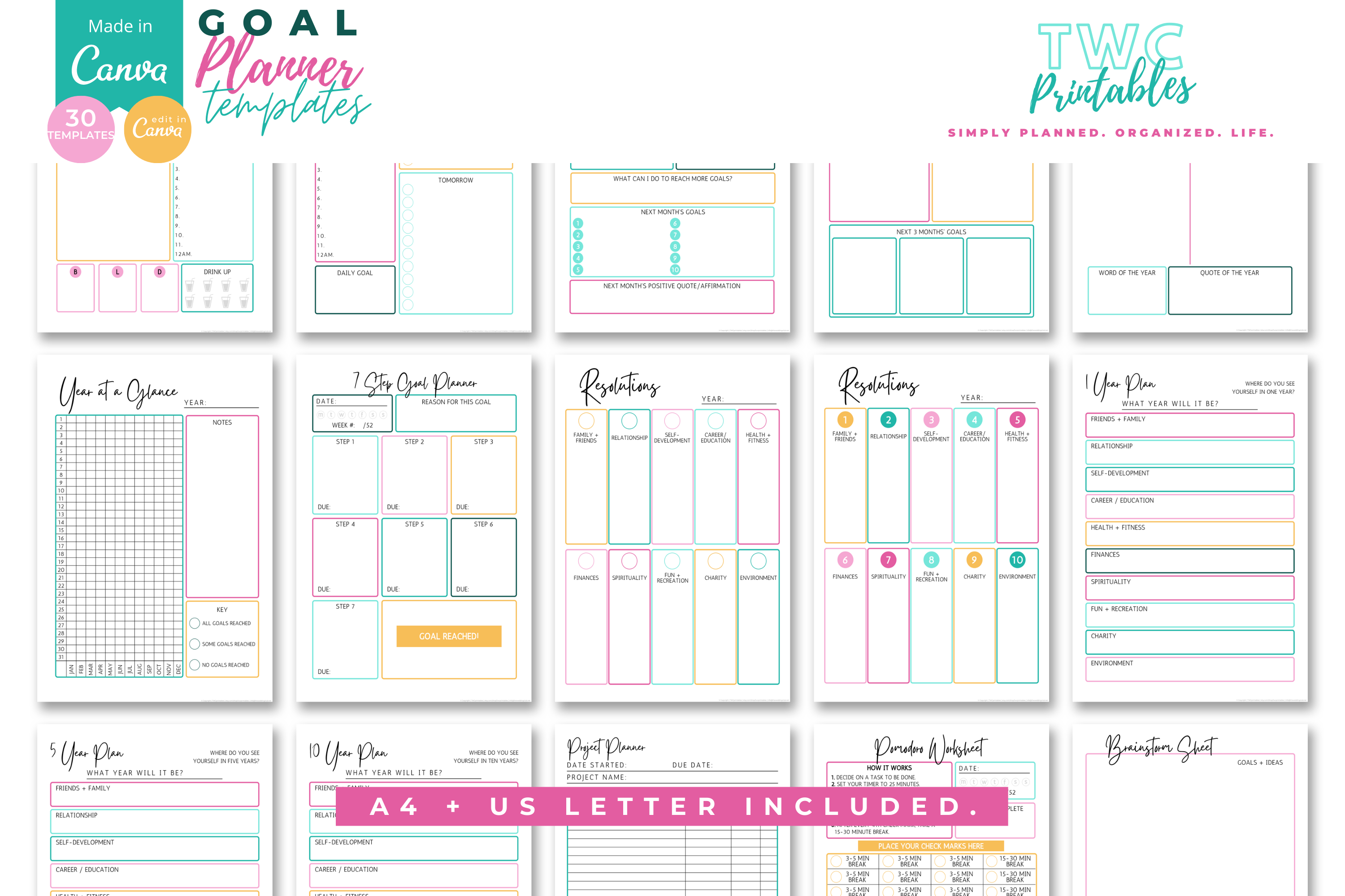 Goal Planner | Canva Templates | BRIGHT