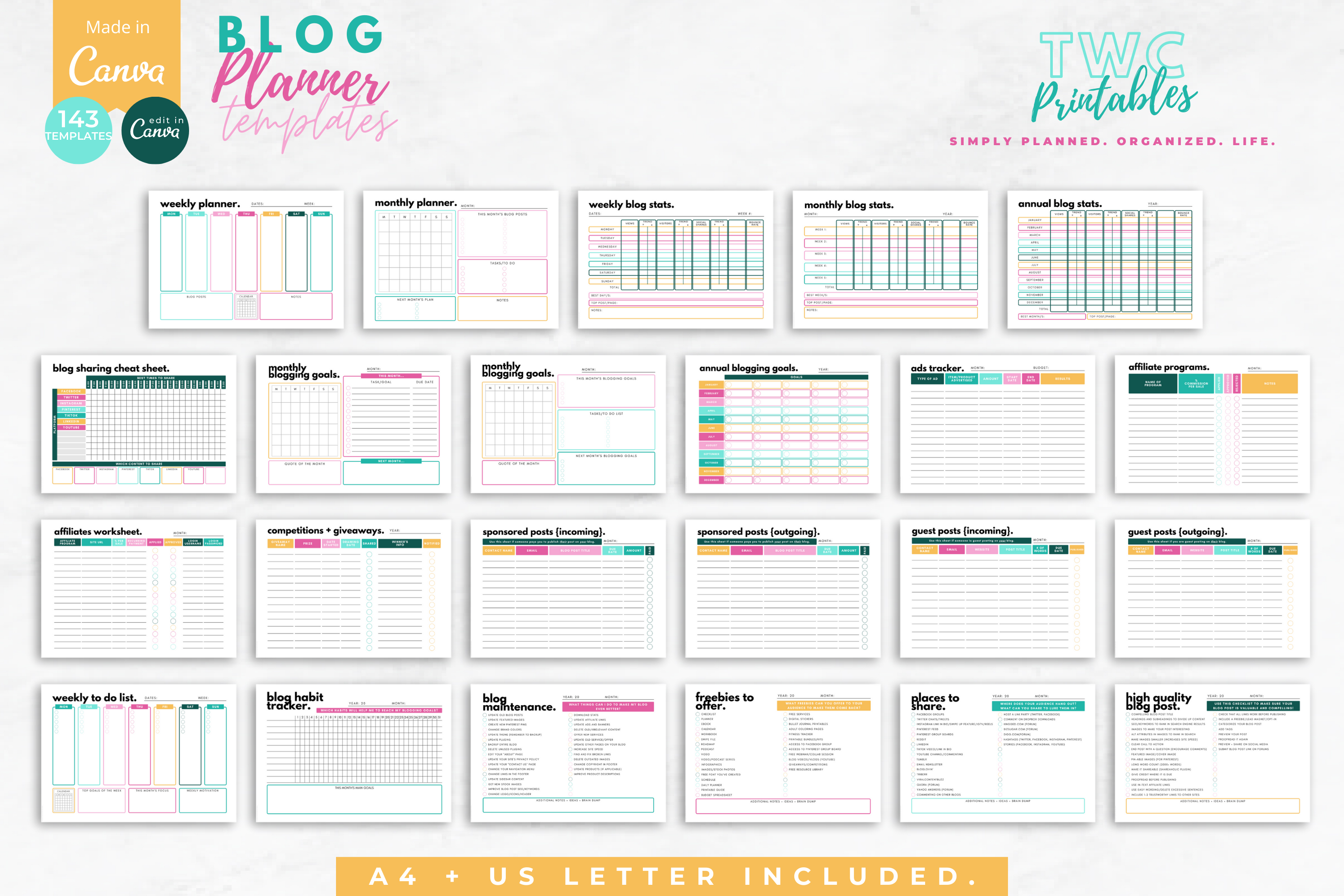 Blog Planner | Canva Templates | BRIGHT