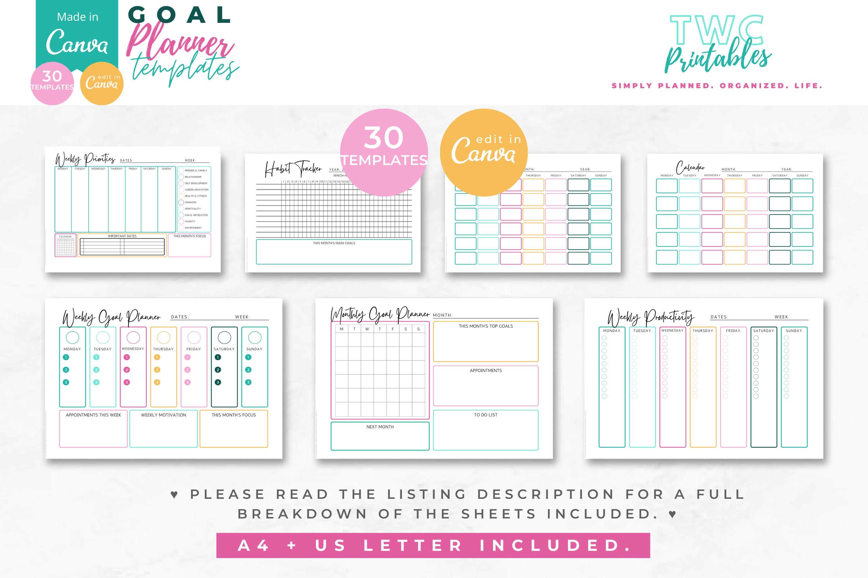 Goal Planner | Canva Templates | BRIGHT