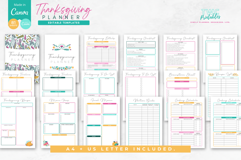 Thanksgiving Planner | Canva Templates | BRIGHT