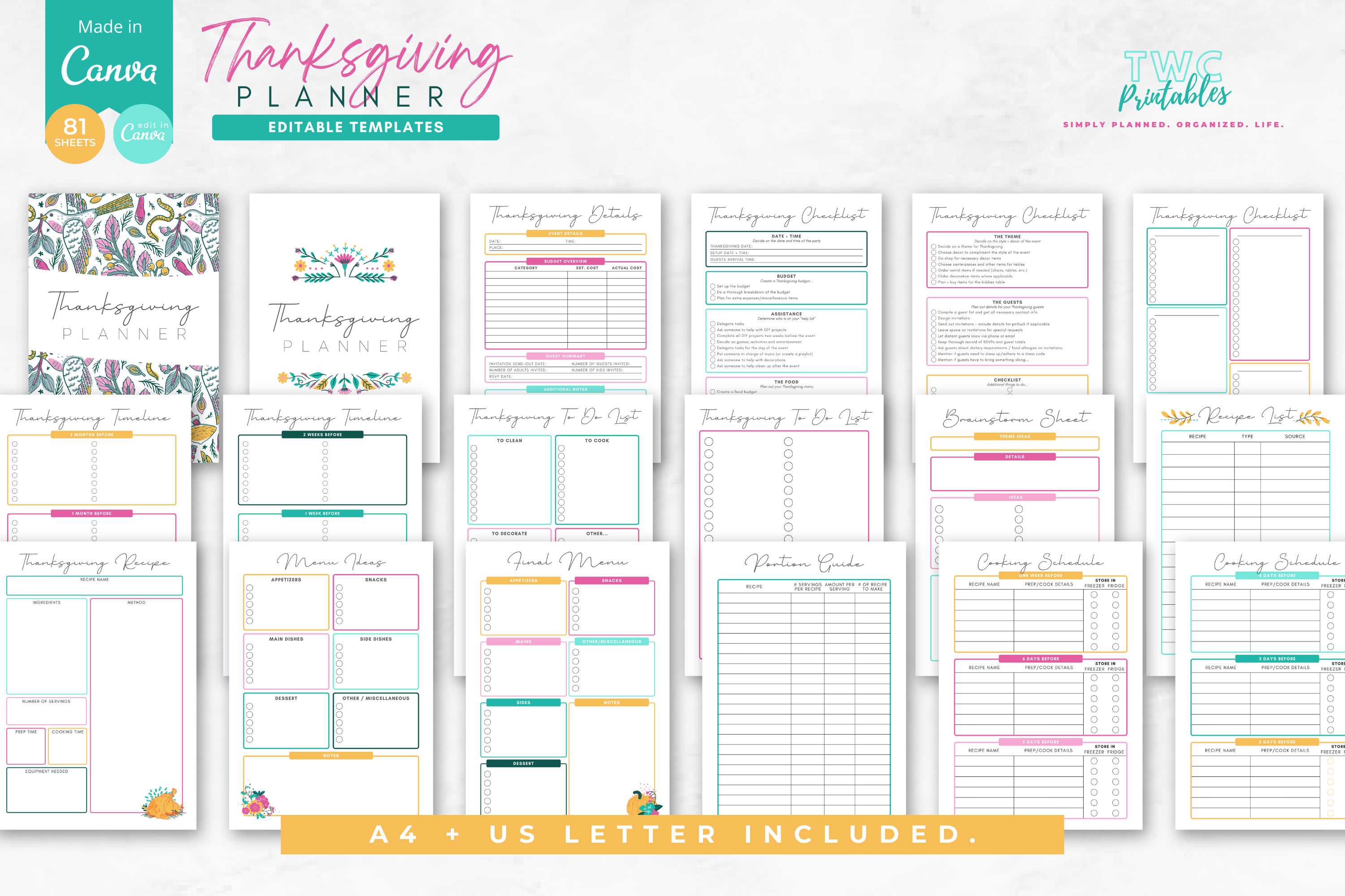 Thanksgiving Planner | Canva Templates | BRIGHT