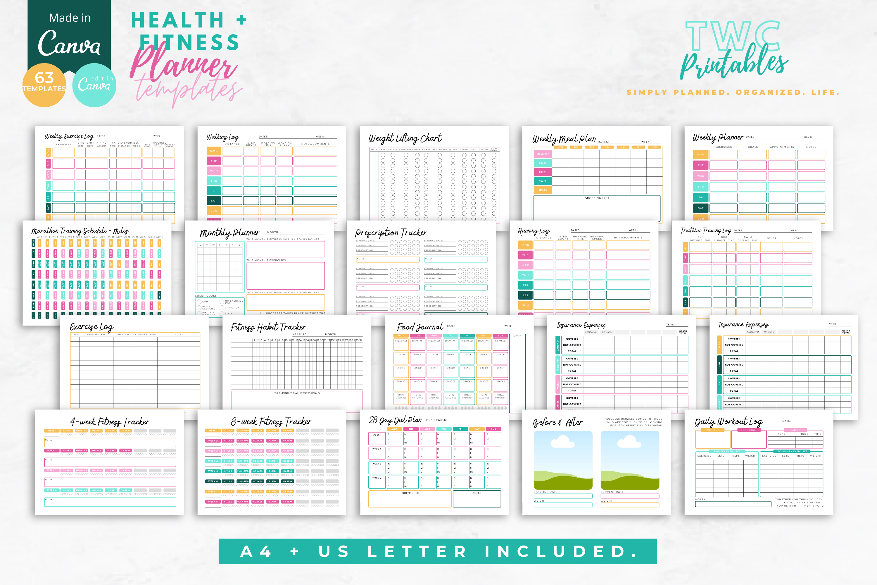 Health & Fitness Planner | Canva Templates | BRIGHT