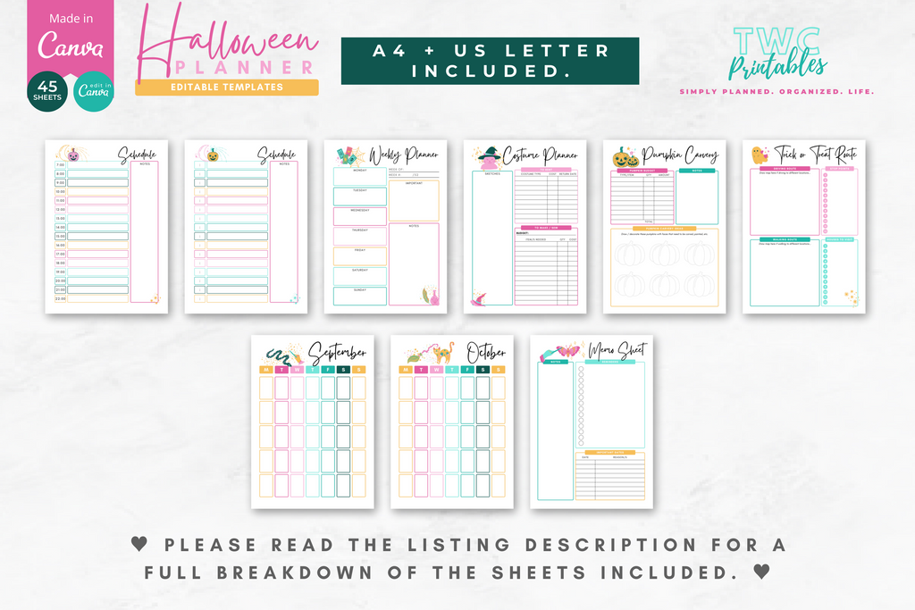 Halloween Planner | Canva Templates | BRIGHT