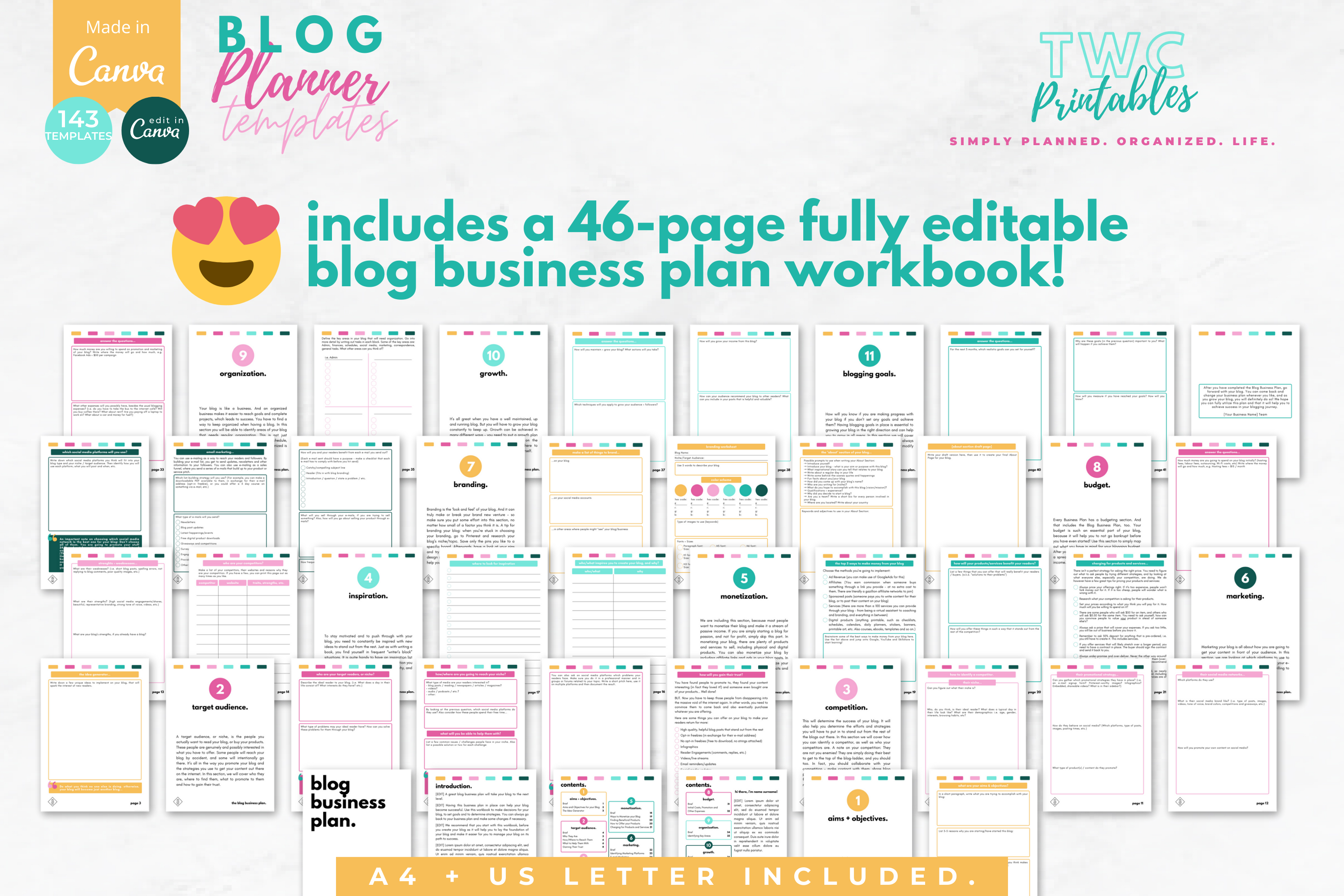Blog Planner | Canva Templates | BRIGHT