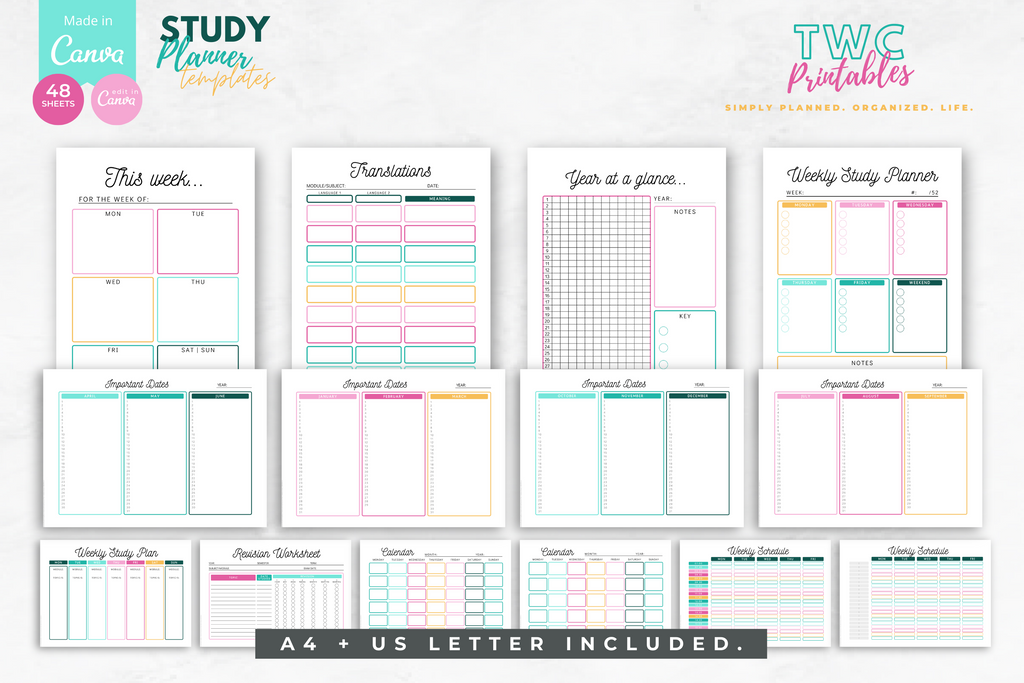Study Planner | Canva Templates | BRIGHT