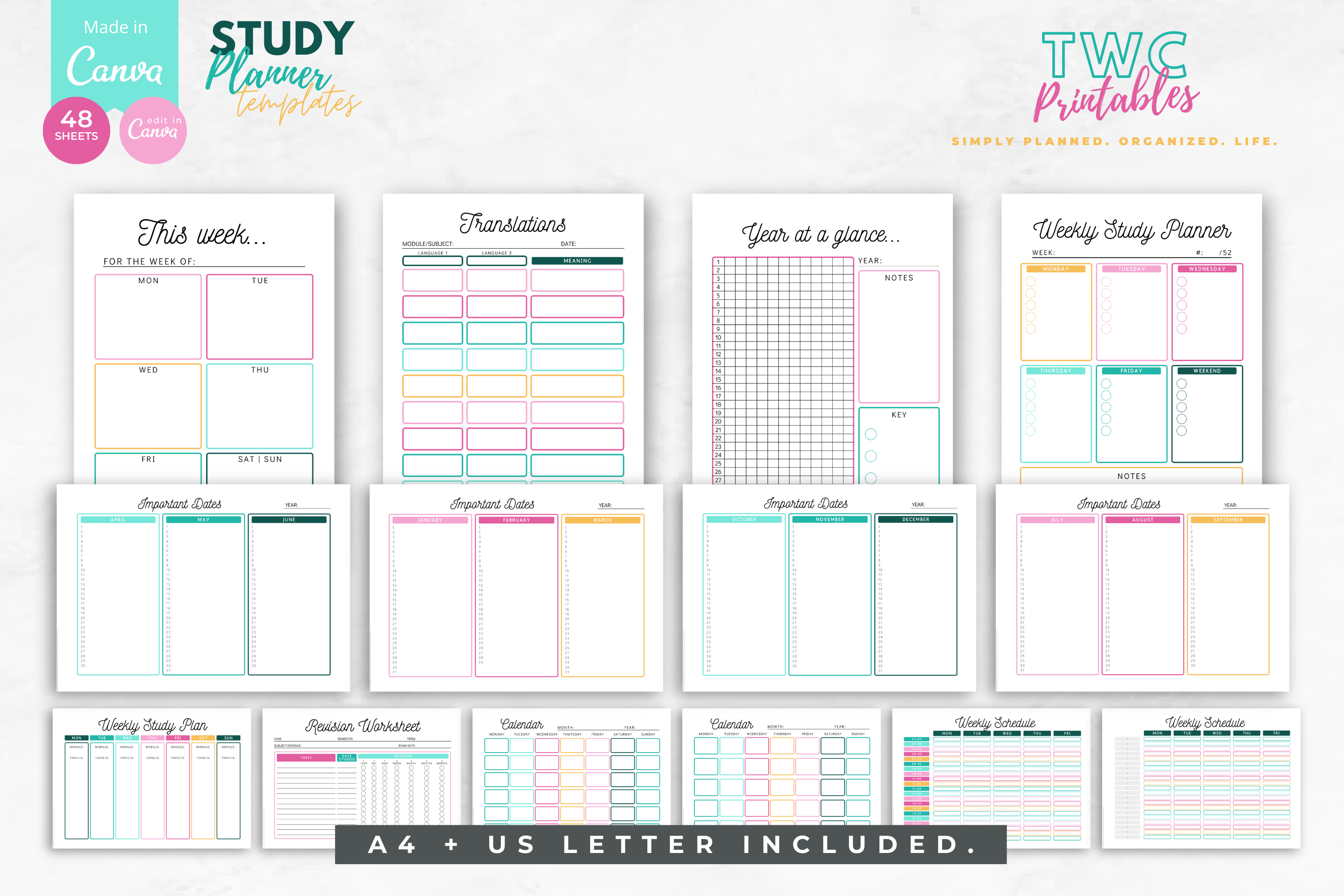 Study Planner | Canva Templates | BRIGHT