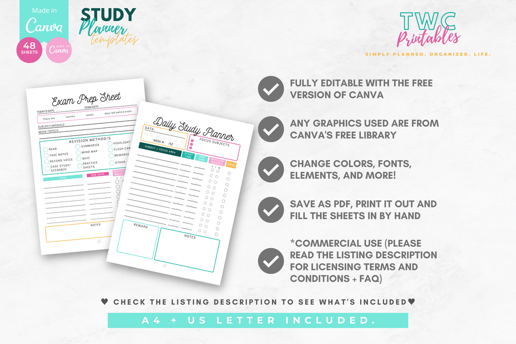 Study Planner | Canva Templates | BRIGHT