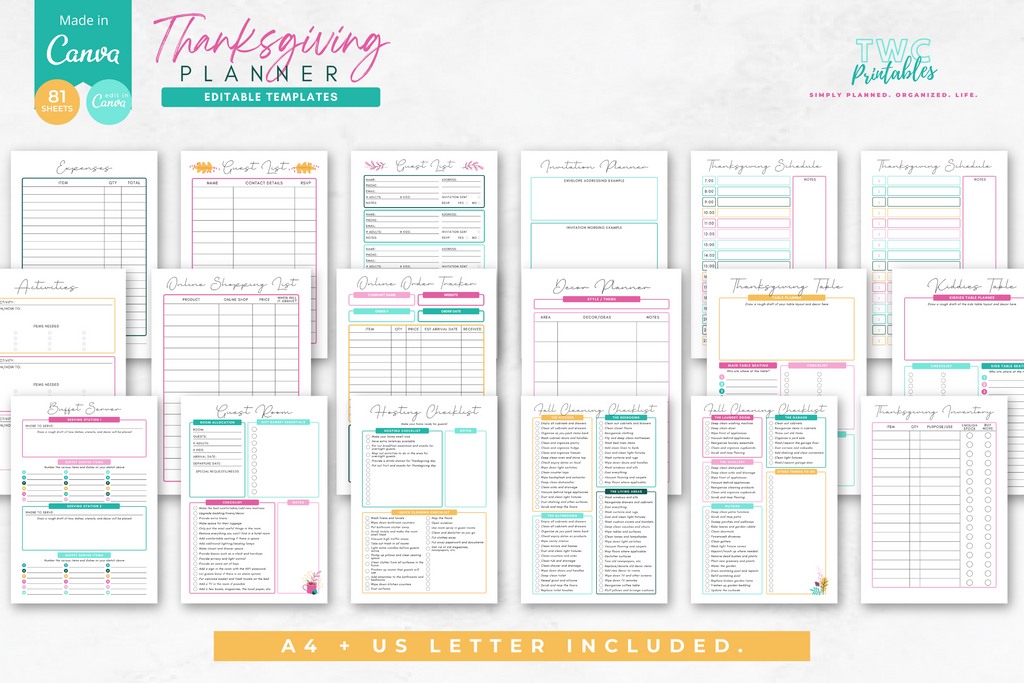 Thanksgiving Planner | Canva Templates | BRIGHT