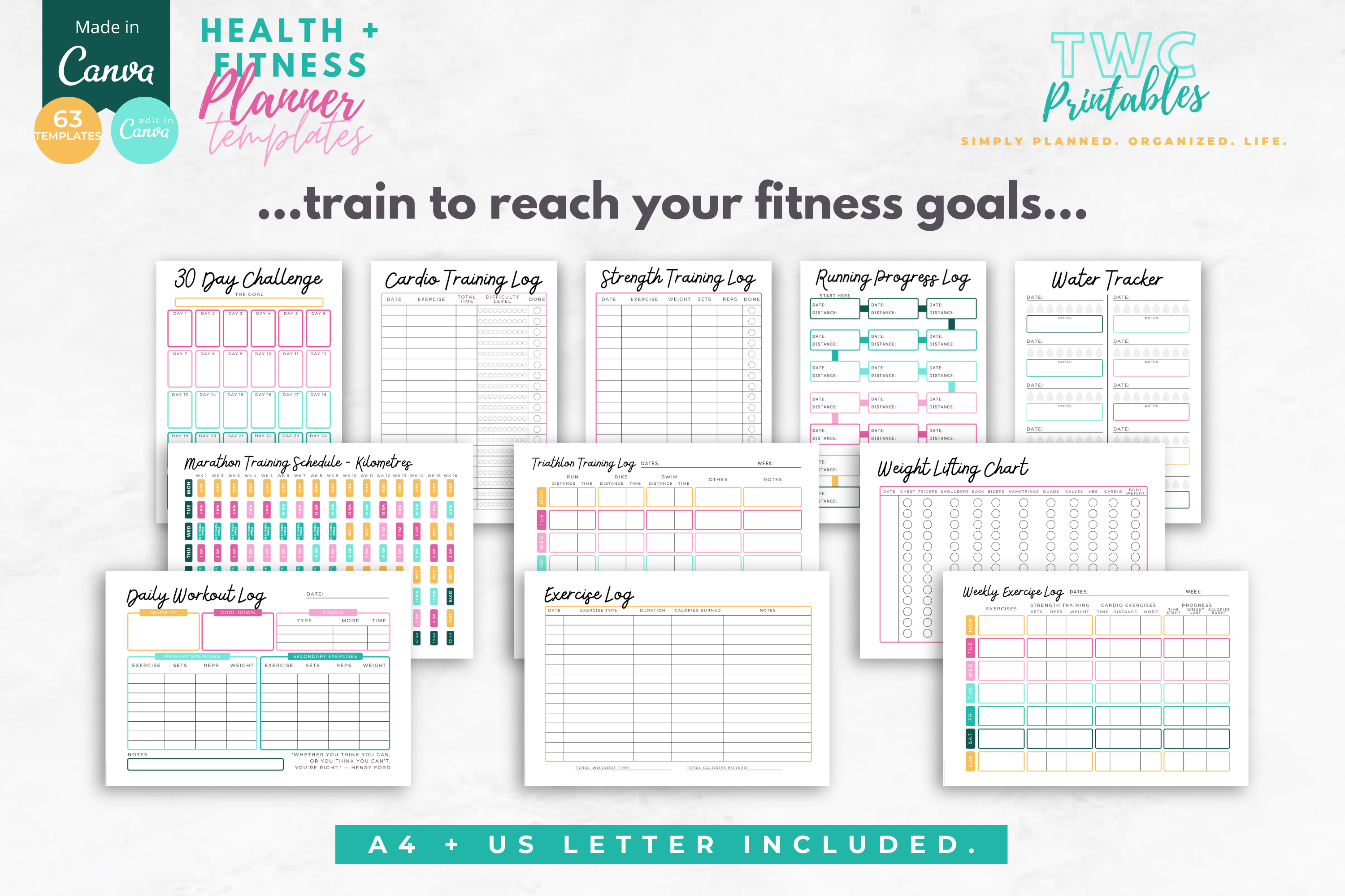 Health & Fitness Planner | Canva Templates | BRIGHT