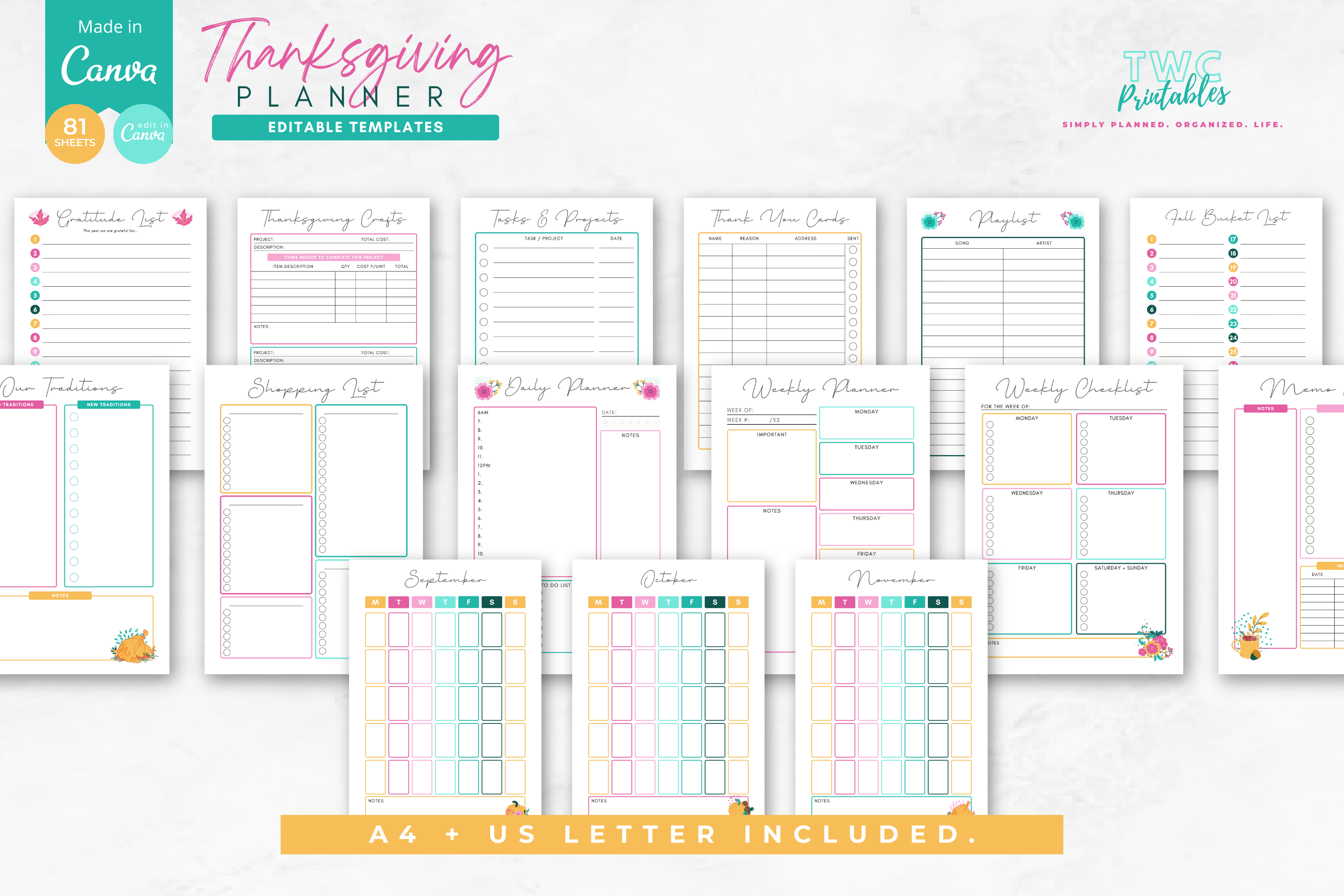 Thanksgiving Planner | Canva Templates | BRIGHT